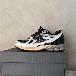 New Balance Black White & Cream Athletic Sneaker